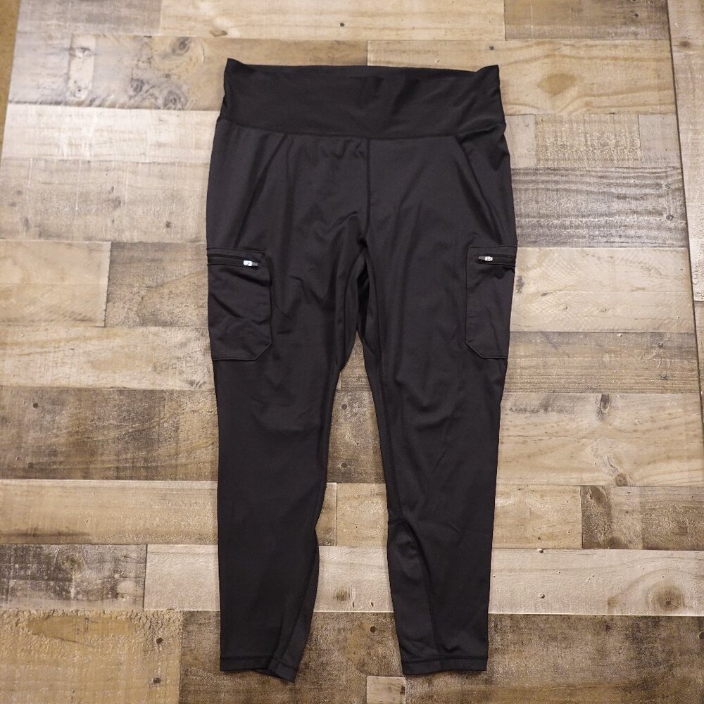 Wrangler All Terrain Gear Black Cargo Leggings -‎ Women's Size XXL